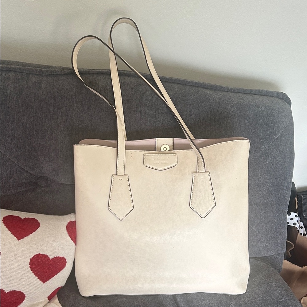 DKNY Cream Leather Tote Bag